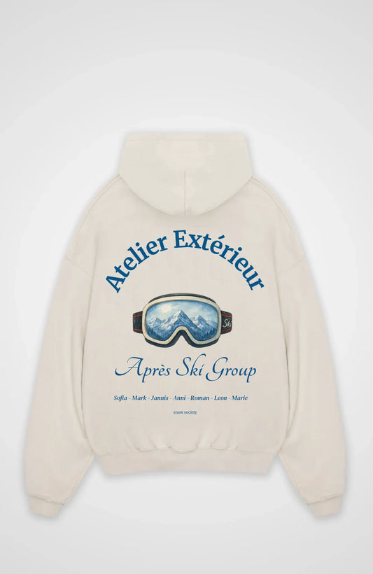 Oversized Hoodie beige hinten