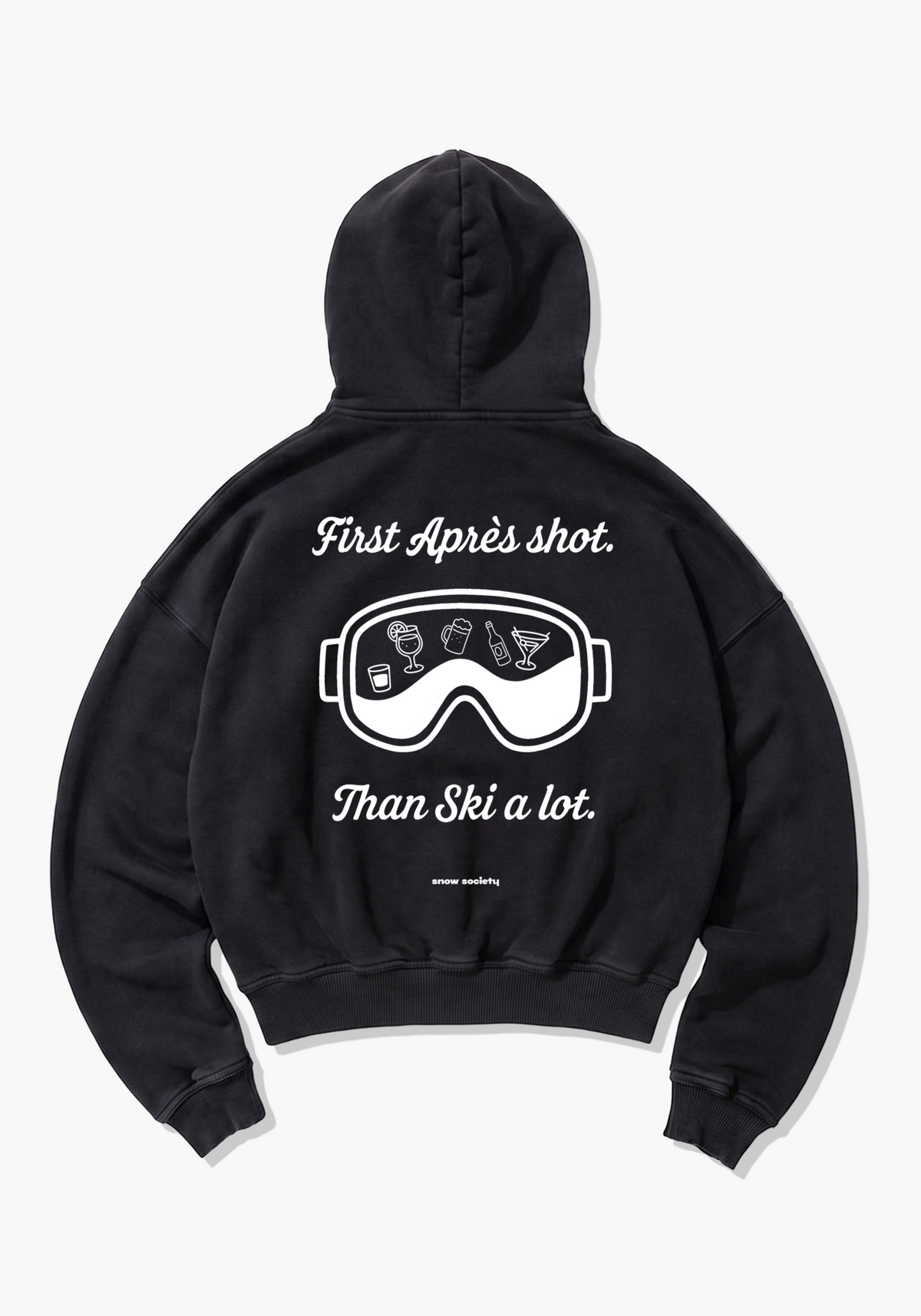 Apres Shot Oversized Hoodie - Black Back (Designed)