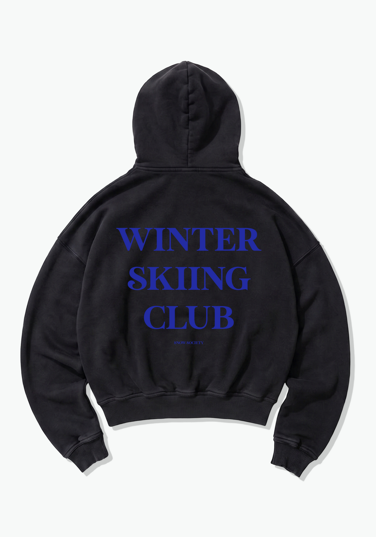 Winter Skiing Club Oversized Hoodie - Black Back (Designed)
