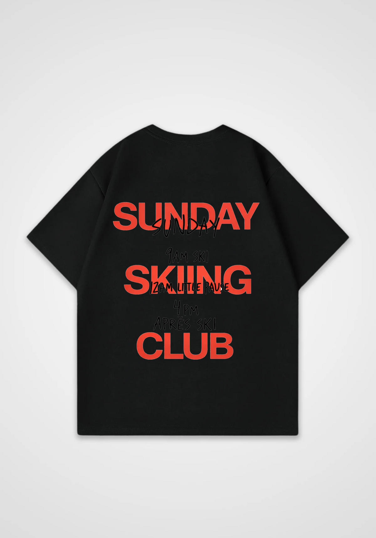 Sunday Skiing Club Oversized Shirt - Black Back (Designed)