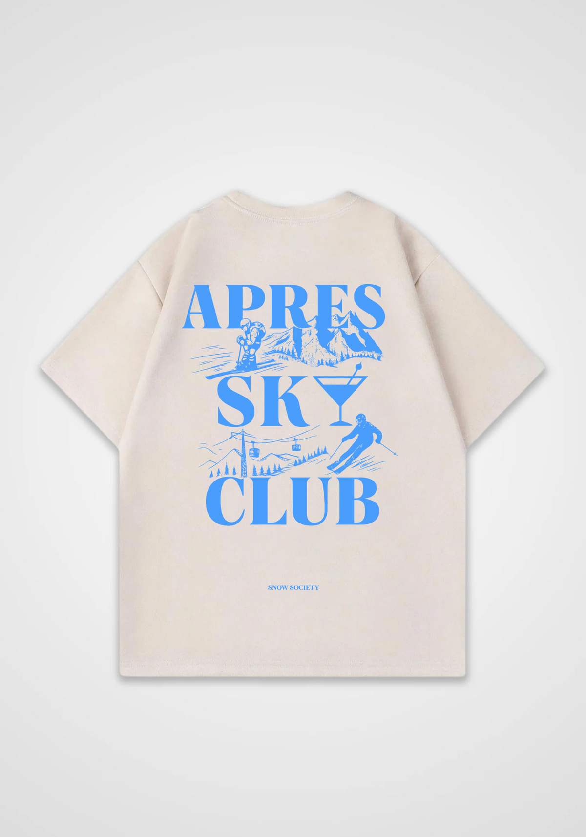 Sky Club Oversized Shirt - Beige Back (Designed)