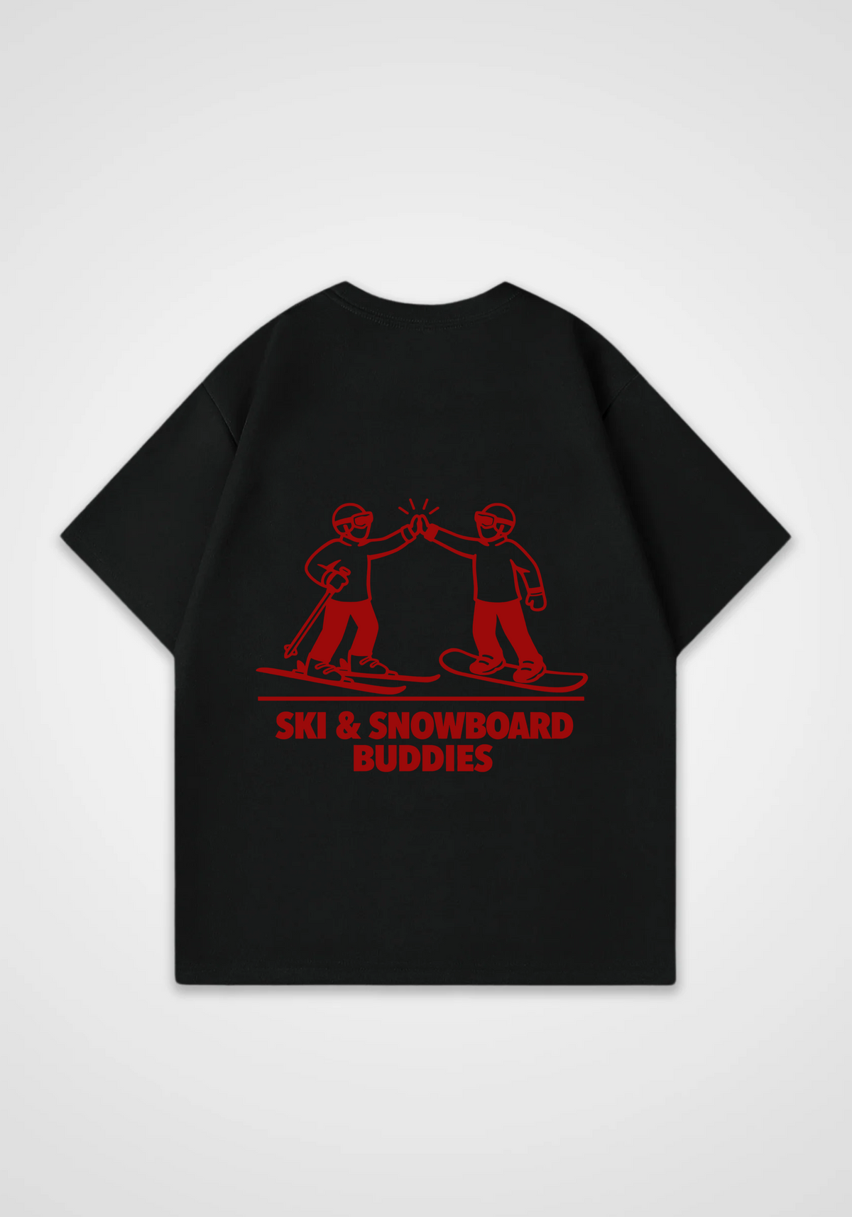 Ski & Snow Buddies Oversized Shirt - Black Back (Designed)