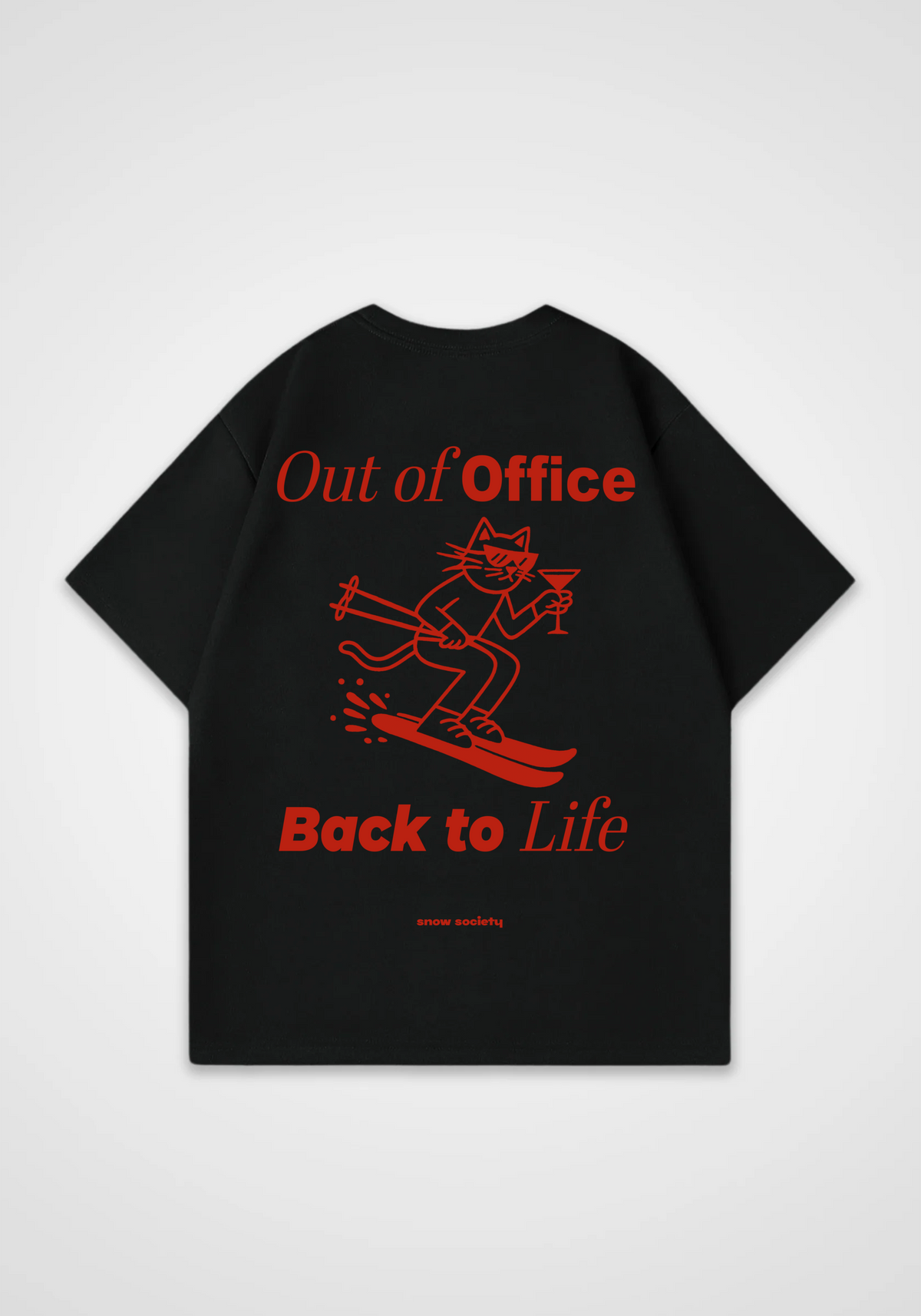 Out of Office Oversized Shirt - Black Back (Designed)