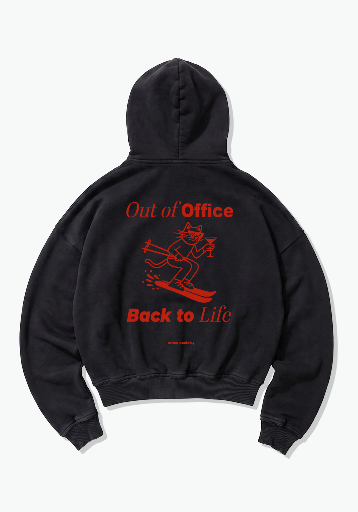 Out of Office Oversized Hoodie - Black Back (Designed)