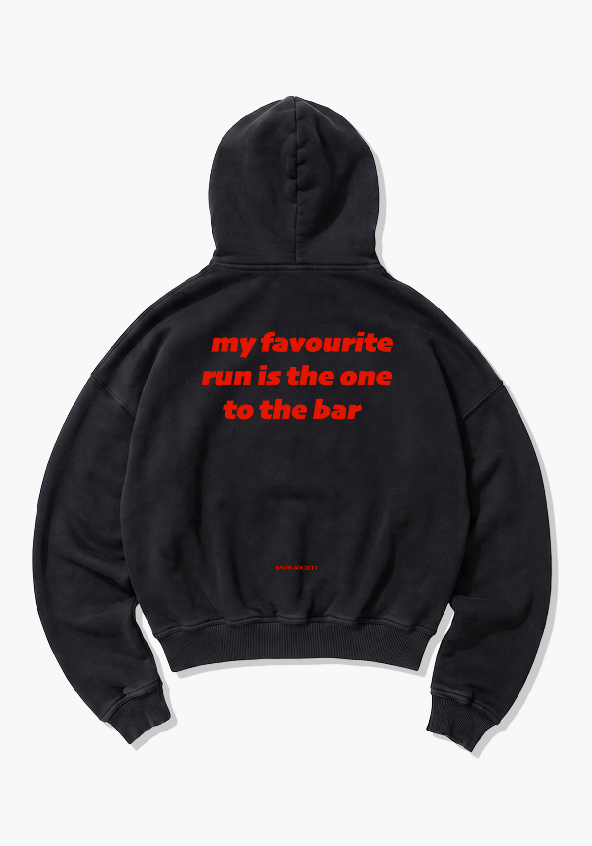 My Favourite Run Is the One to the Bar Oversized Hoodie - Black Back (Designed)