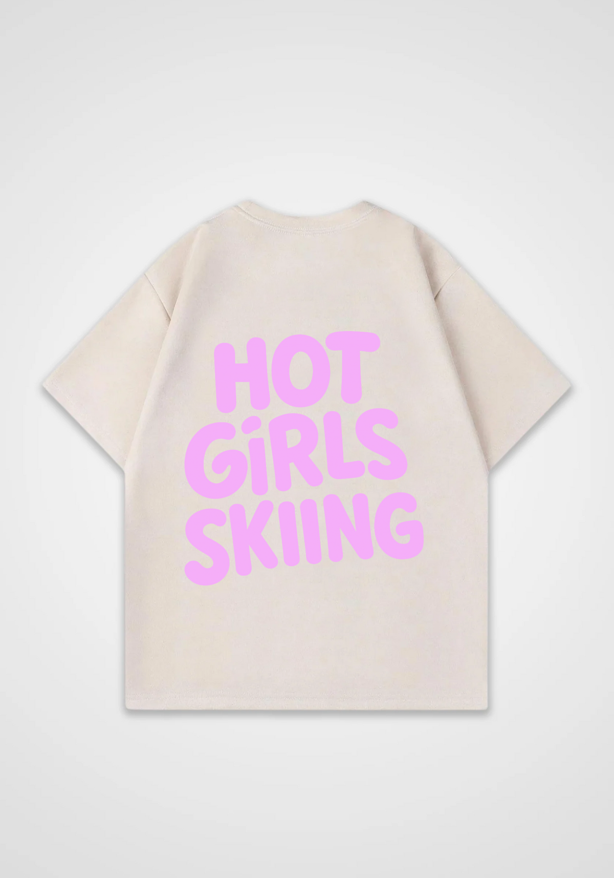 Hot Skiing Oversized Shirt - Beige Back (Designed)