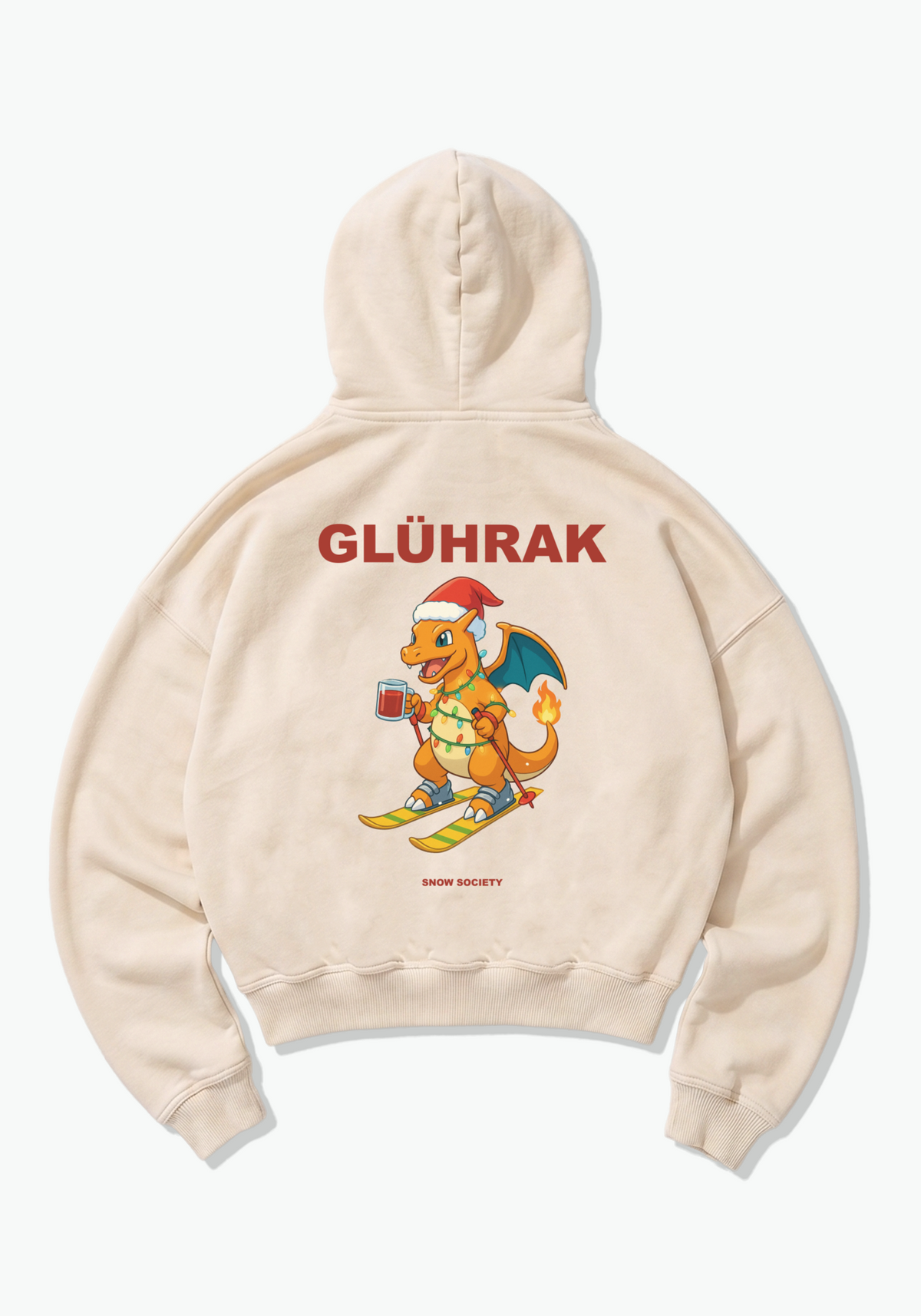 Glührak Oversized Hoodie - Beige Back (Designed)