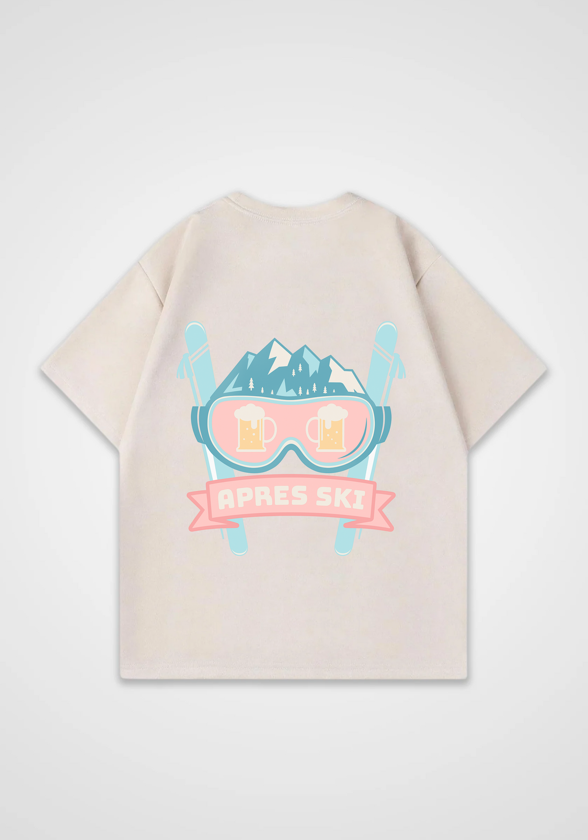 Apres Ski Oversized Shirt - Beige Back (Designed)