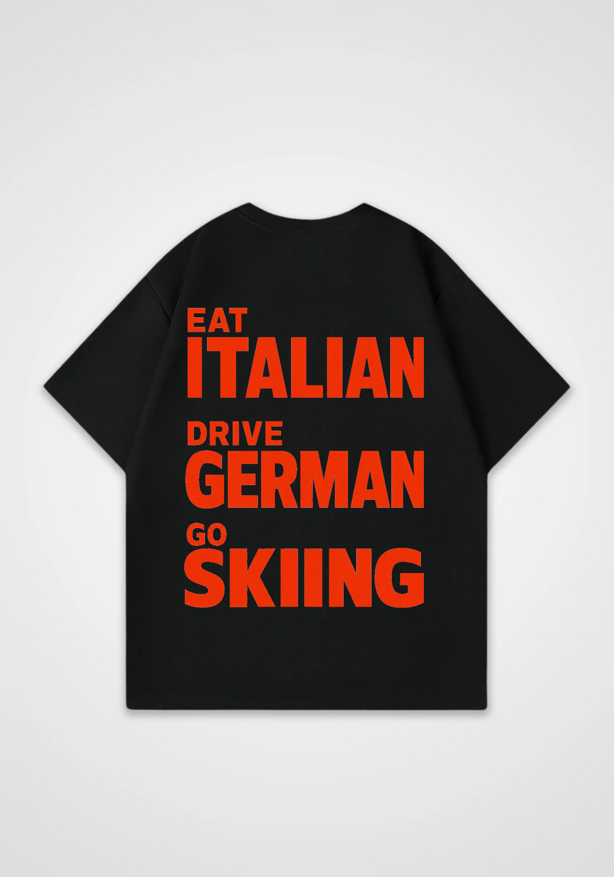 Go Skiing Oversized Shirt - Black Back (Designed)