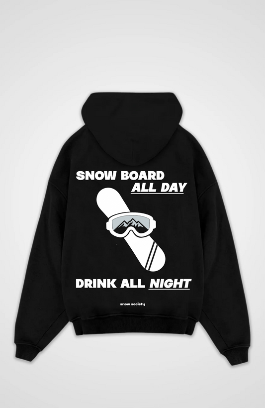 Snow Board all Day Oversized Hoodie