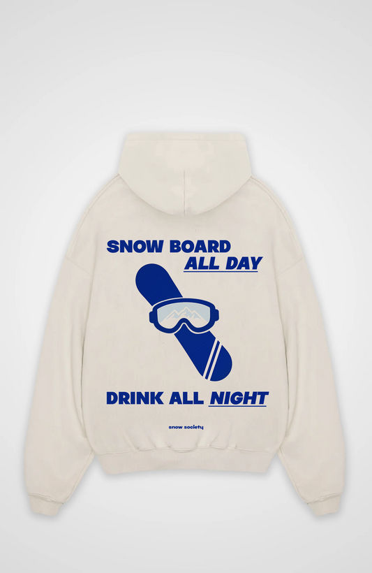 Snow Board all Day Oversized Hoodie