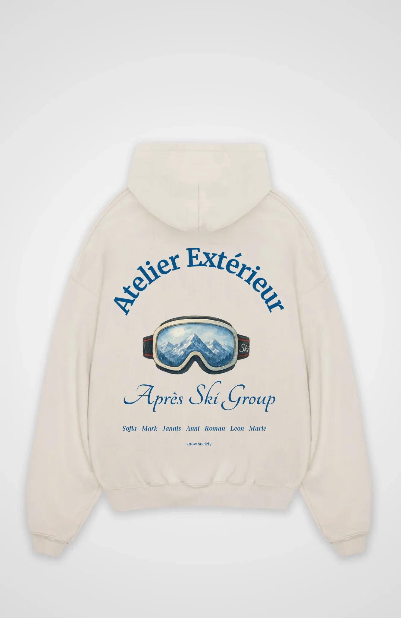 Oversized Hoodie beige hinten