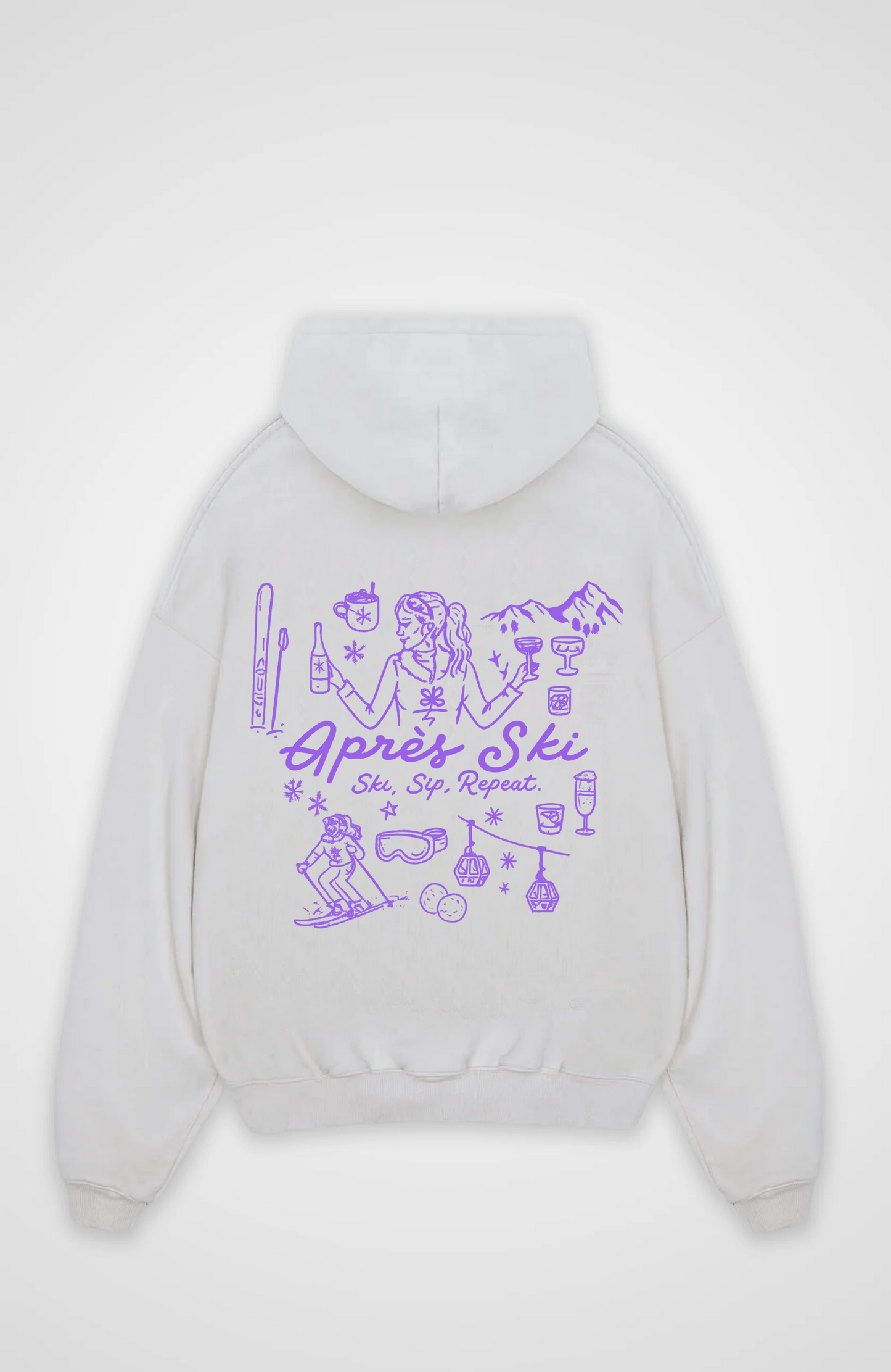 Ski. Sip. Repeat. Oversized Hoodie