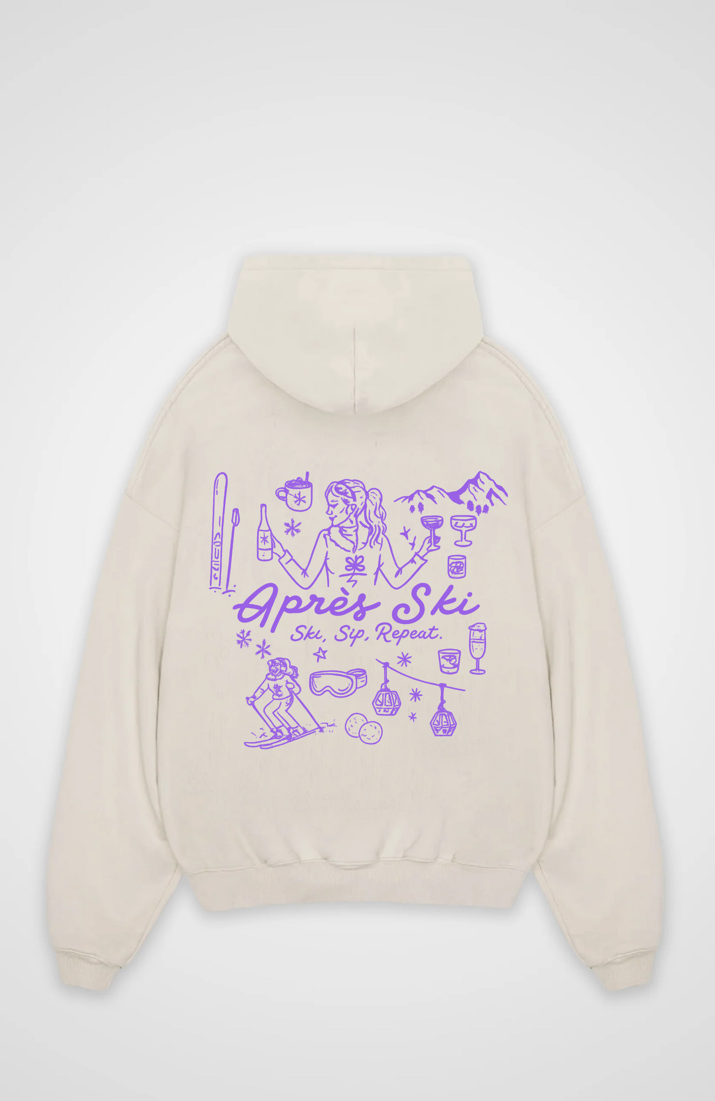 Ski. Sip. Repeat. Oversized Hoodie