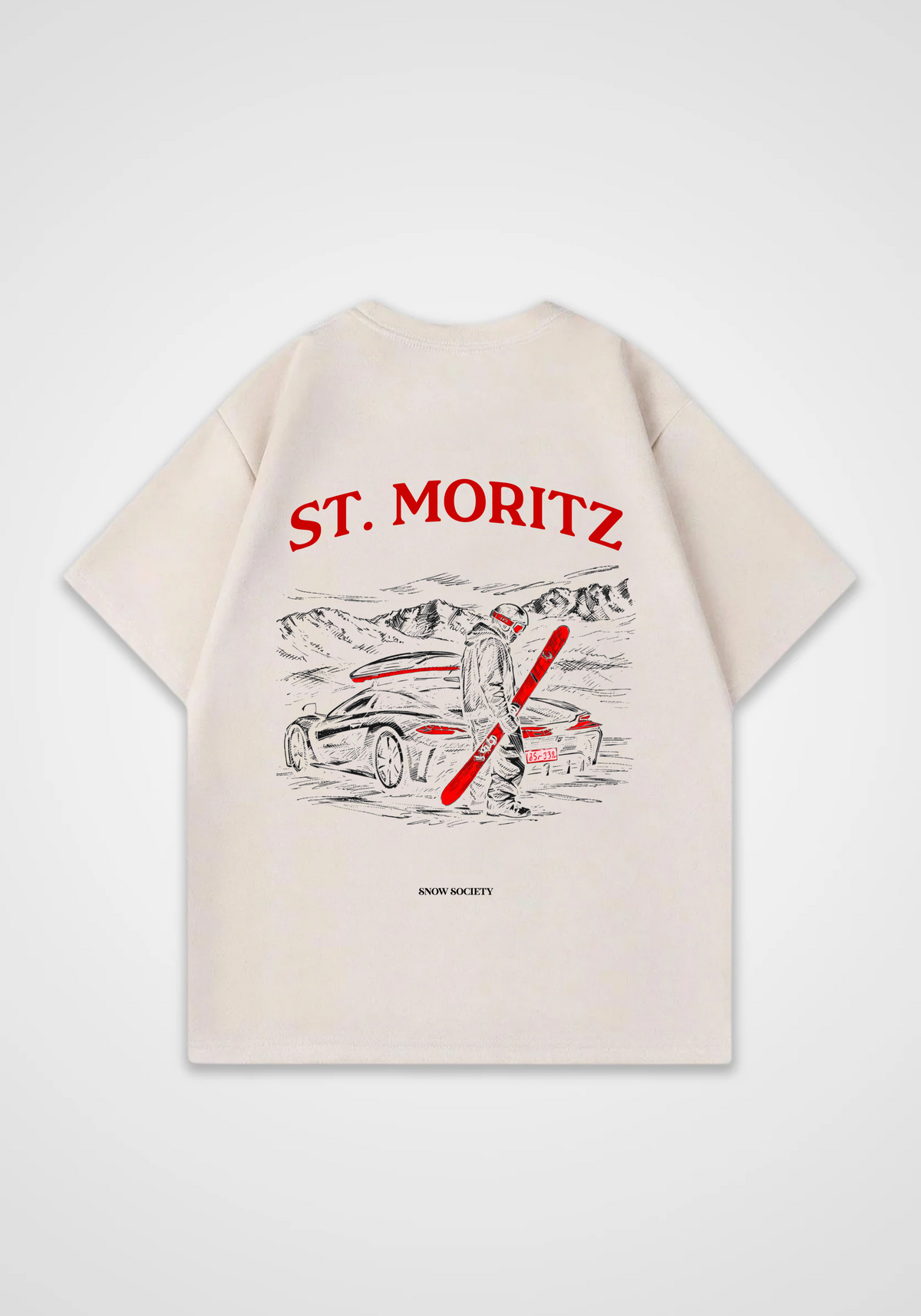 St. Moritz Oversized Shirt - Beige Back (Designed)