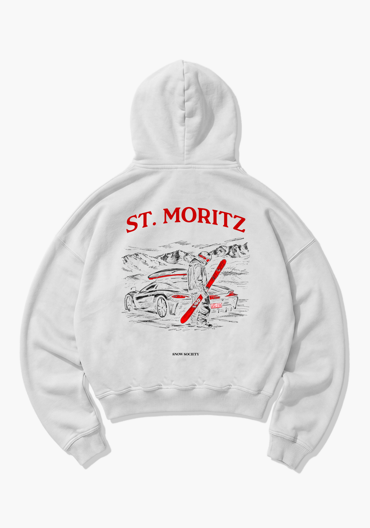 St. Moritz Oversized Hoodie - White Back (Designed)