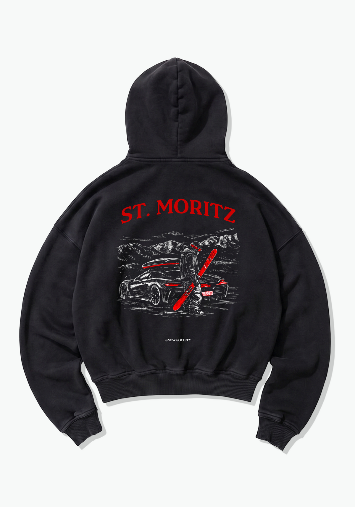 St. Moritz Oversized Hoodie - Black Back (Designed)