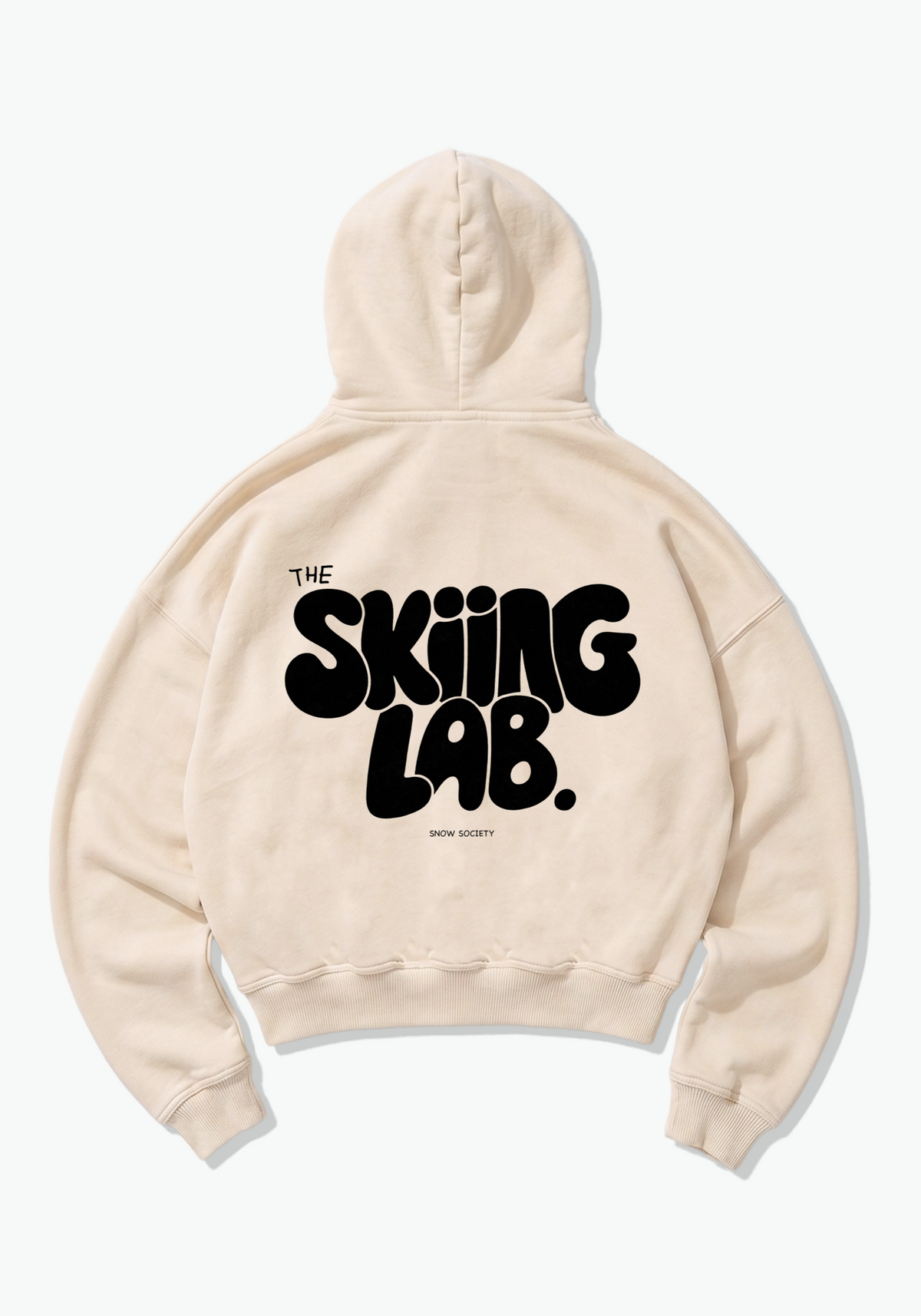Skiing Lab Oversized Hoodie - Beige Back (Designed)