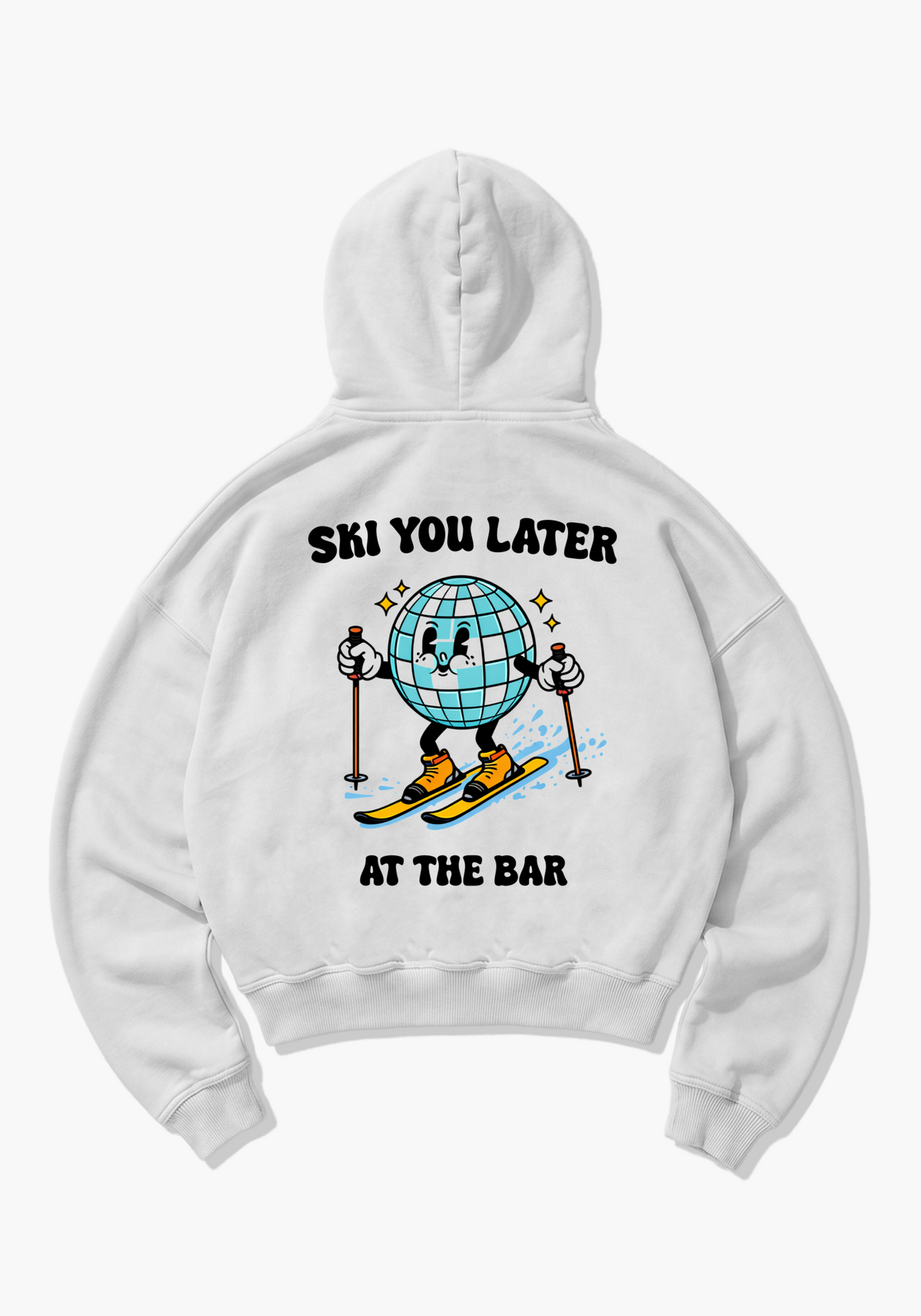 Ski You Later Oversized Hoodie - White Back (Designed)