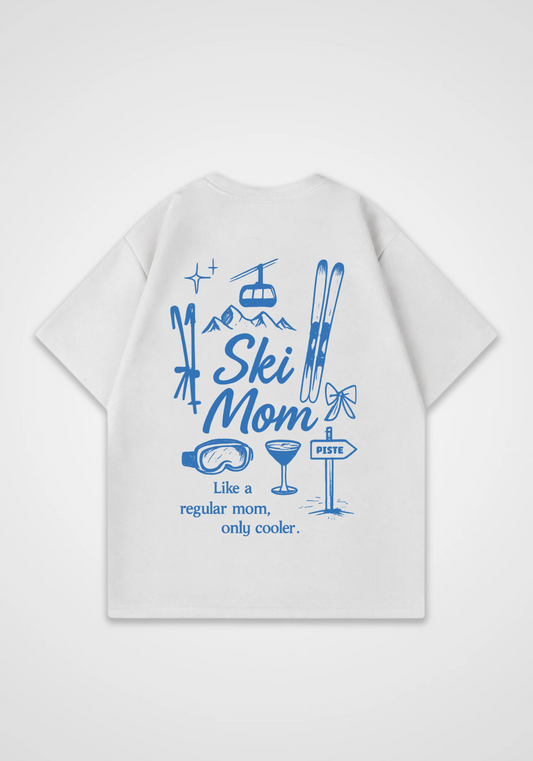 Ski Mom Oversized Shirt - White Back (Designed)