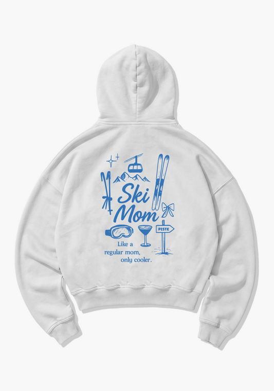 Ski Mom Oversized Hoodie - White Back (Designed)