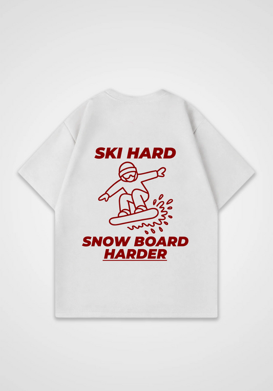 Ski Hard Oversized Shirt - White Back (Designed)