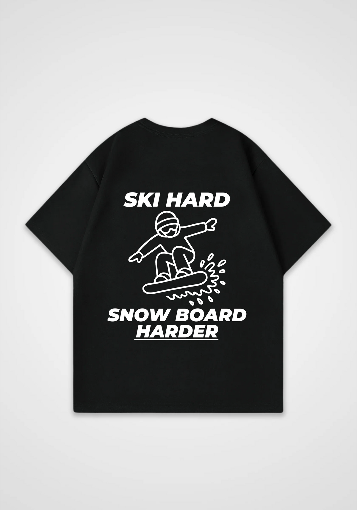 Ski Hard Oversized Shirt - Black Back (Designed)