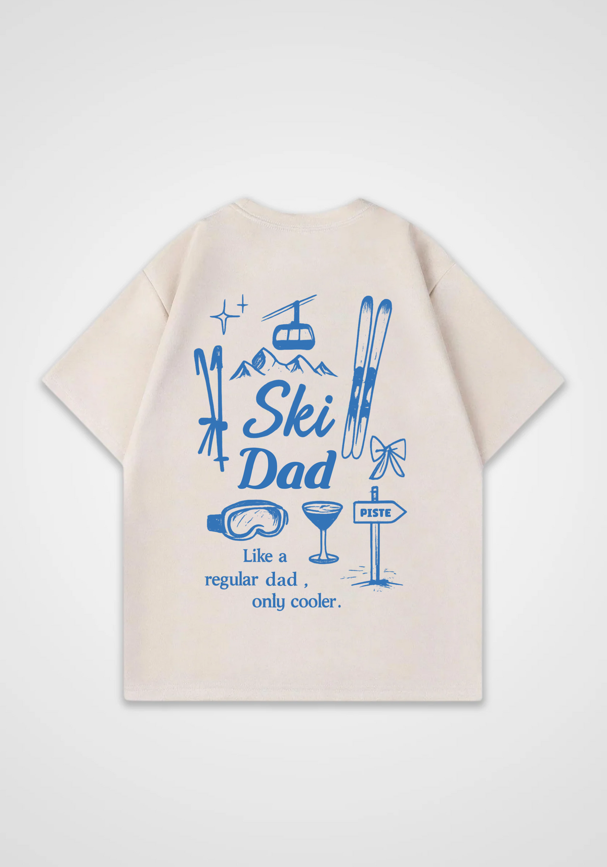 Ski Dad Oversized Shirt - Beige Back (Designed)