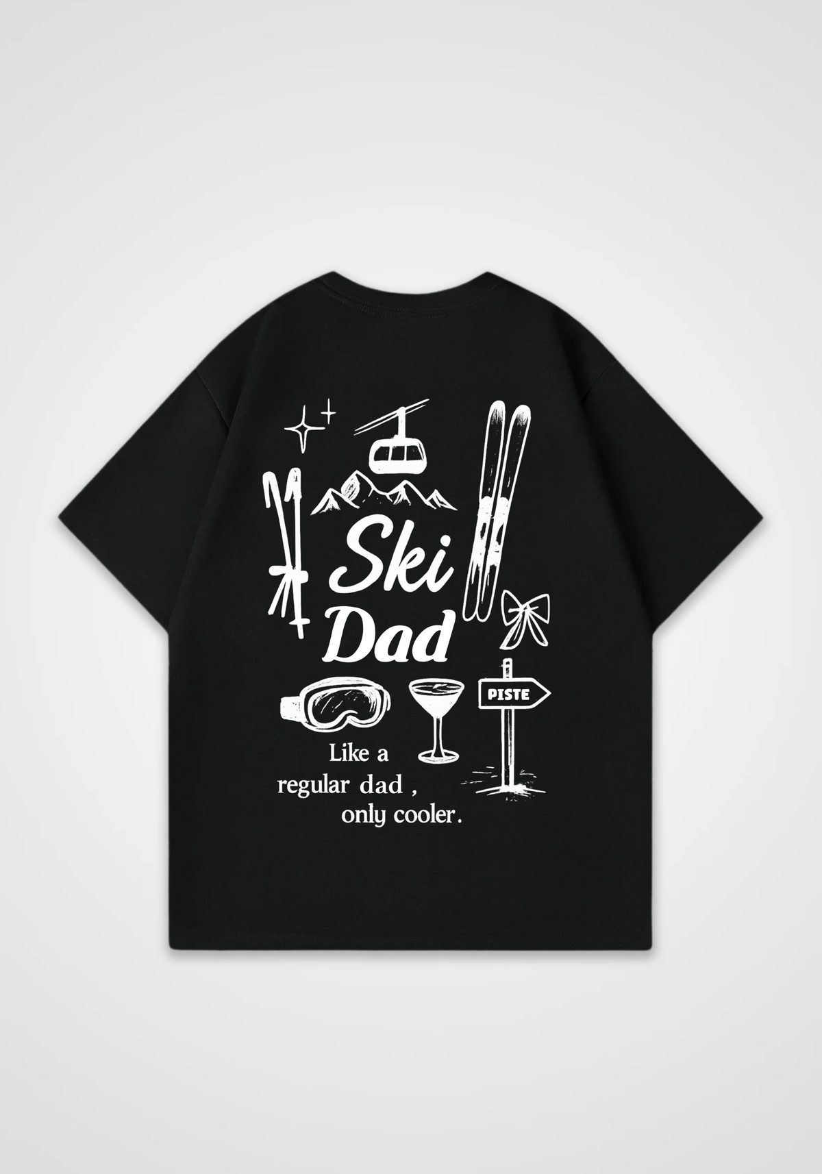 Ski Dad Oversized Shirt - Black Back (Designed)
