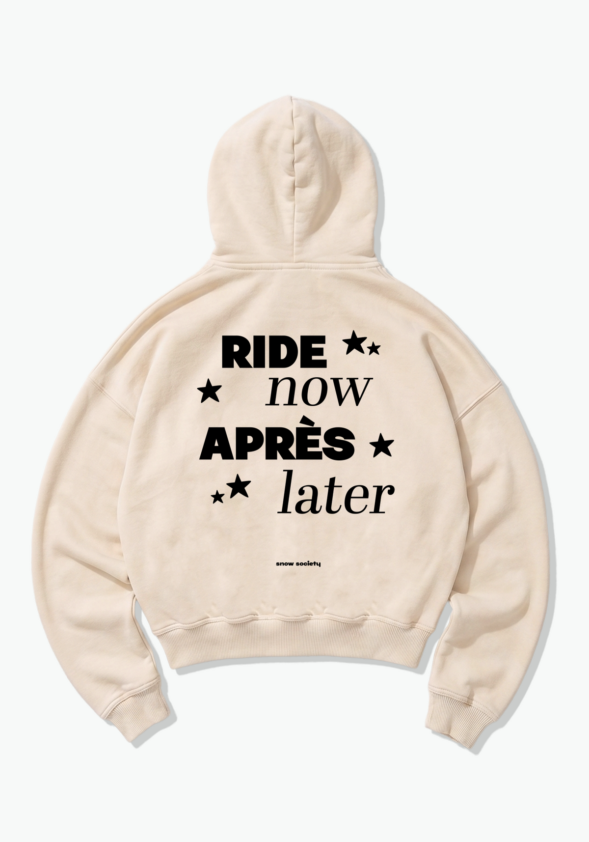 Ride Now Oversized Hoodie - Beige Back (Designed)