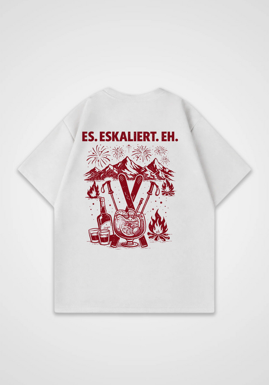 Es. Eskaliert. Eh. Oversized Shirt - White Back (Designed)