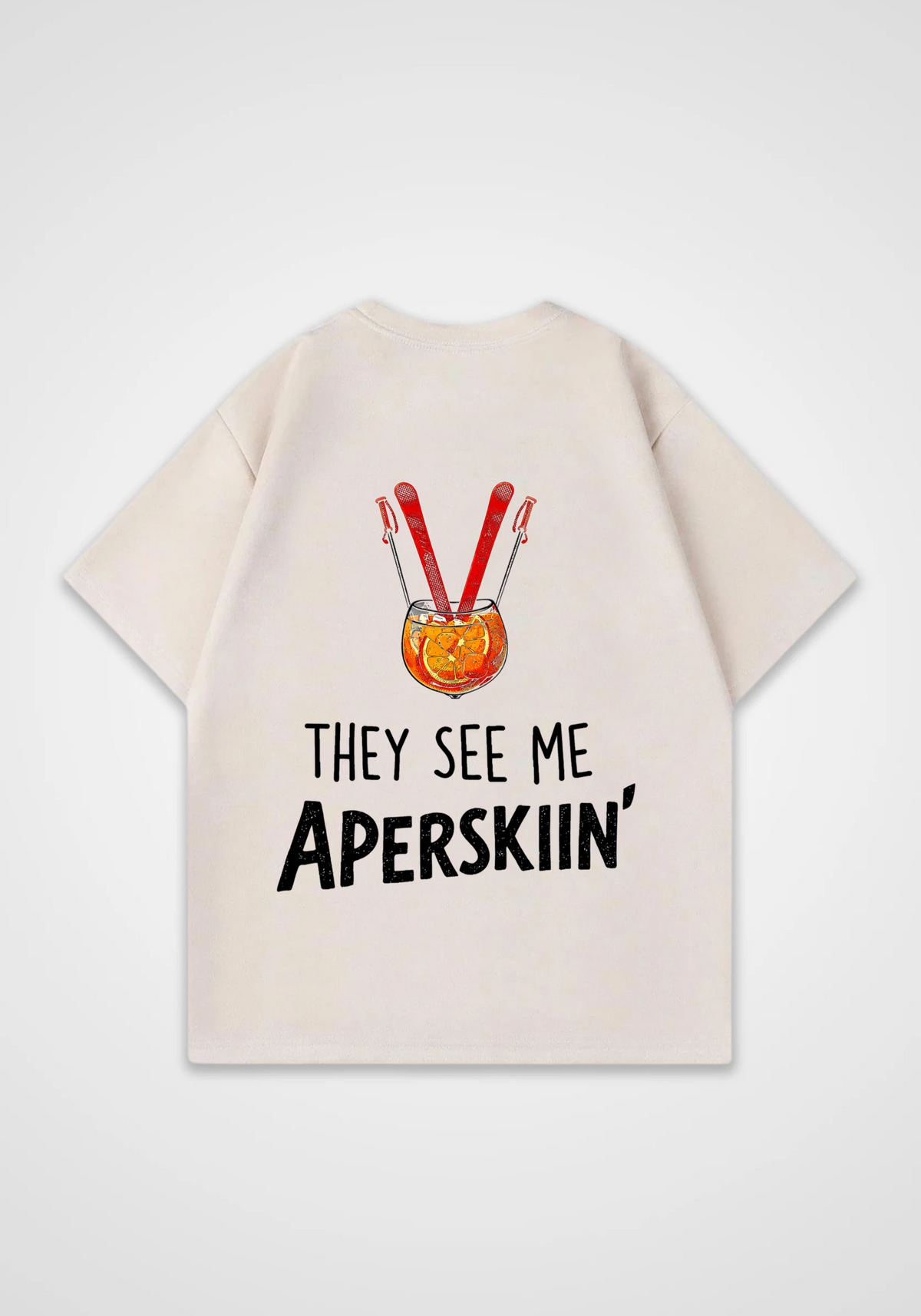 Apresskiin Oversized Shirt - Beige Back (Designed)