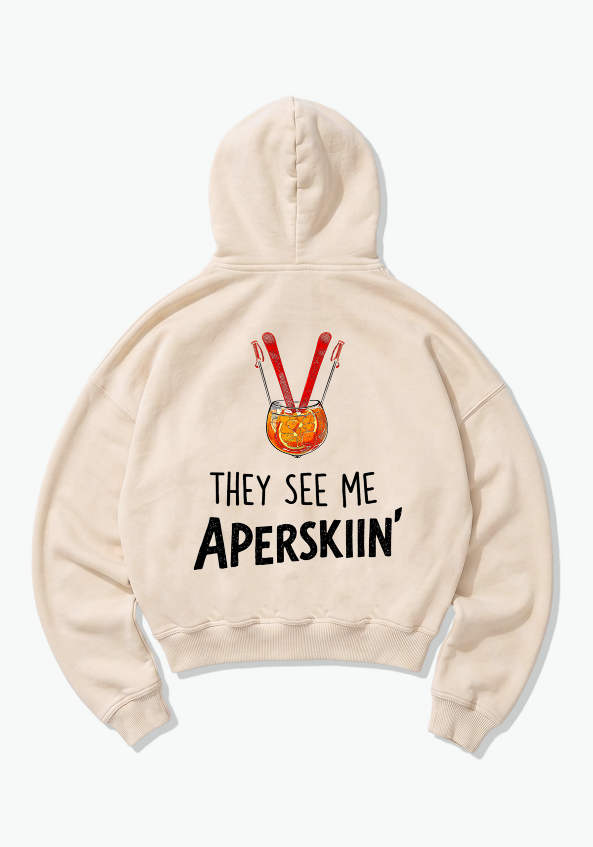 Apresskiin Oversized Hoodie - Beige Back (Designed)