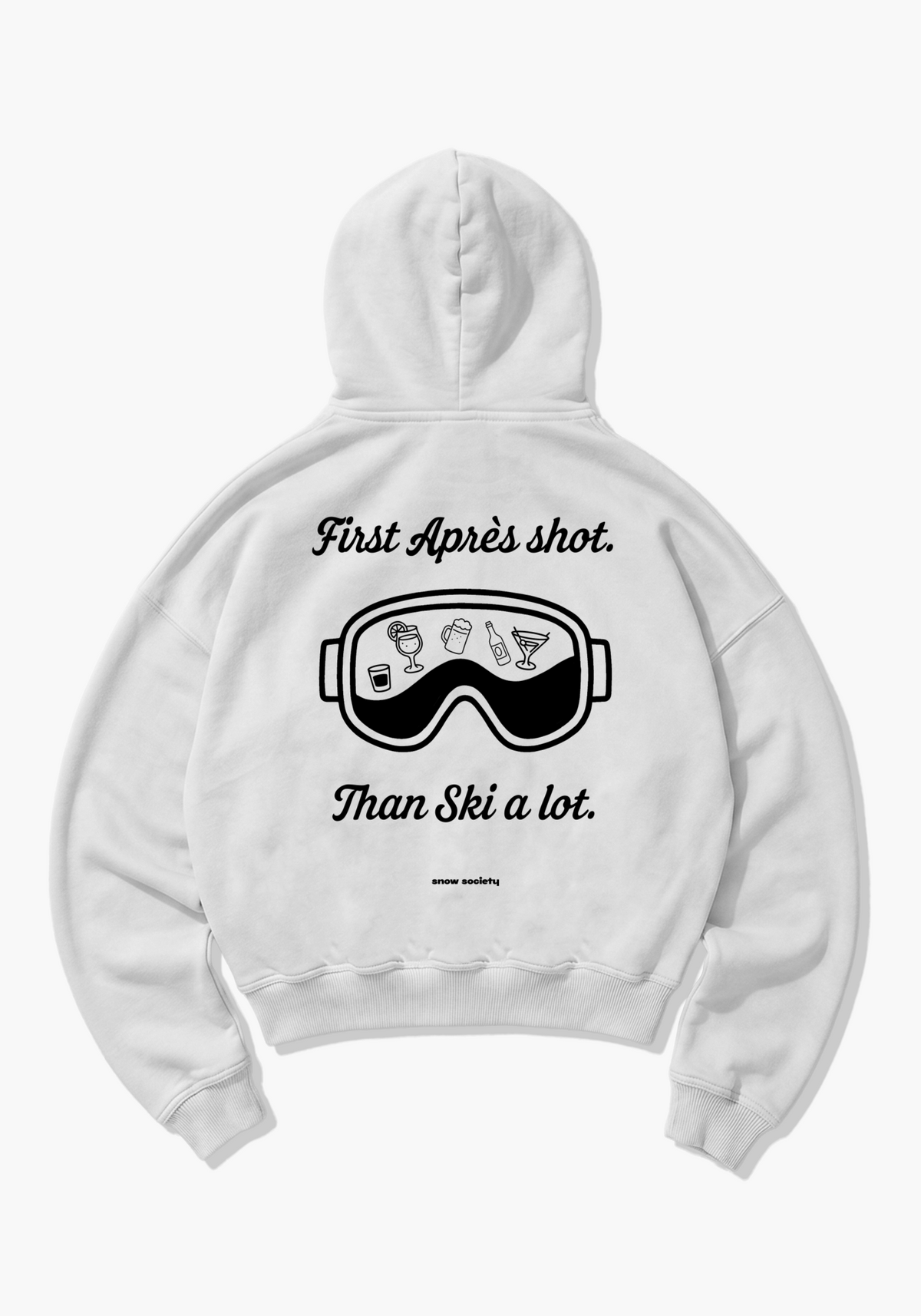 Apres Shot Oversized Hoodie - White Back (Designed)