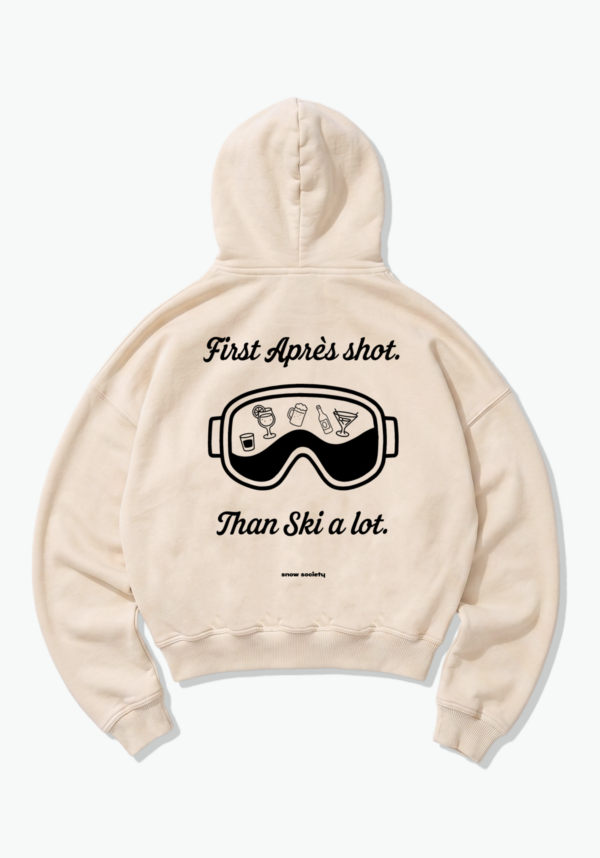 Apres Shot Oversized Hoodie - Beige Back (Designed)