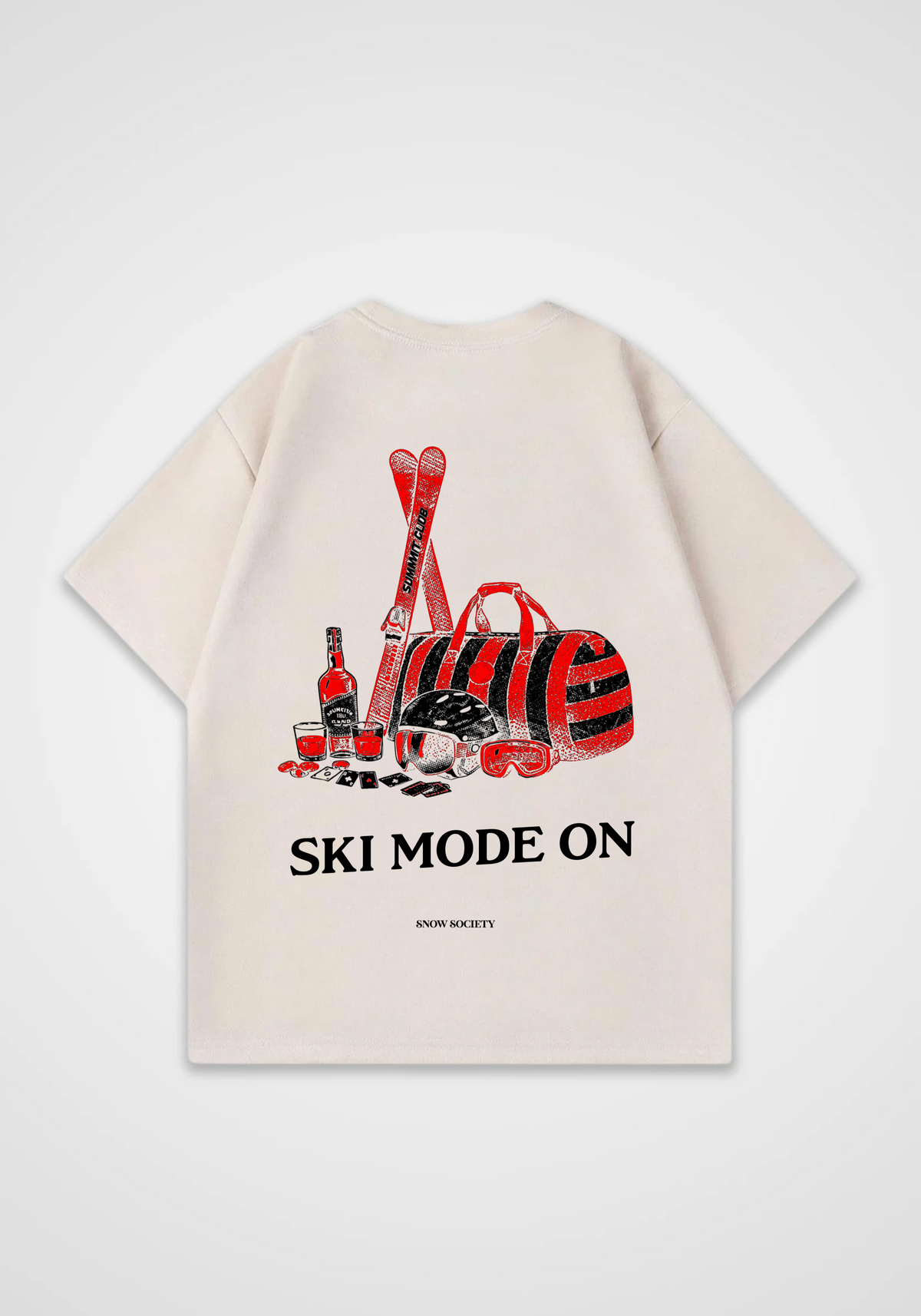 Ski Mode Oversized Shirt - Beige Back (Designed)