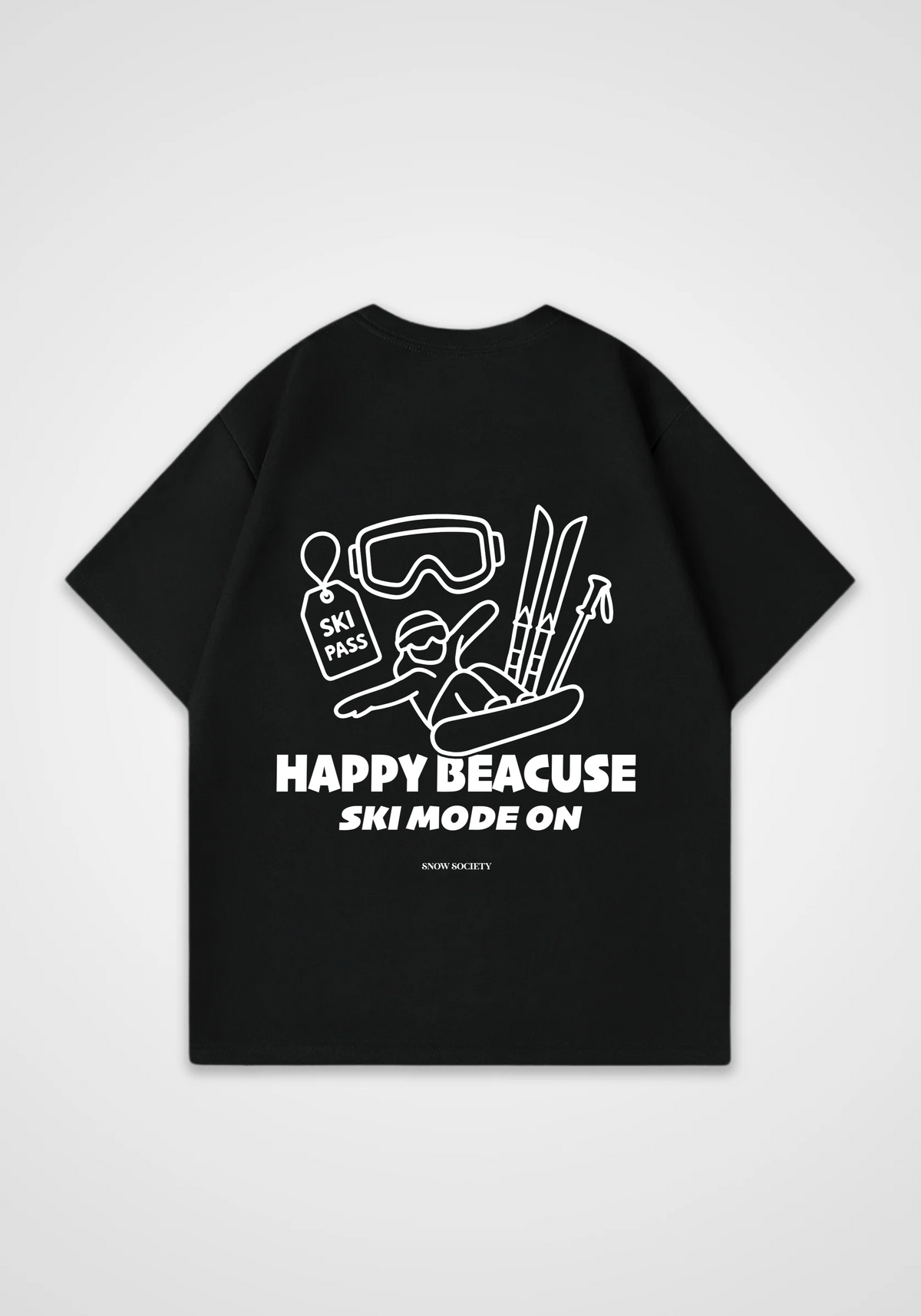 Ski Mode Oversized Shirt - Black Back (Designed)