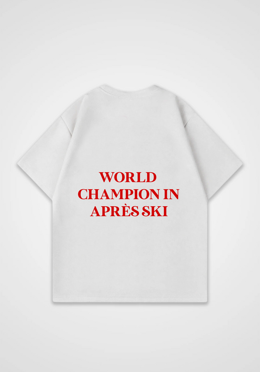 World Champion in Apres Ski Oversized Shirt - White Back (Designed)