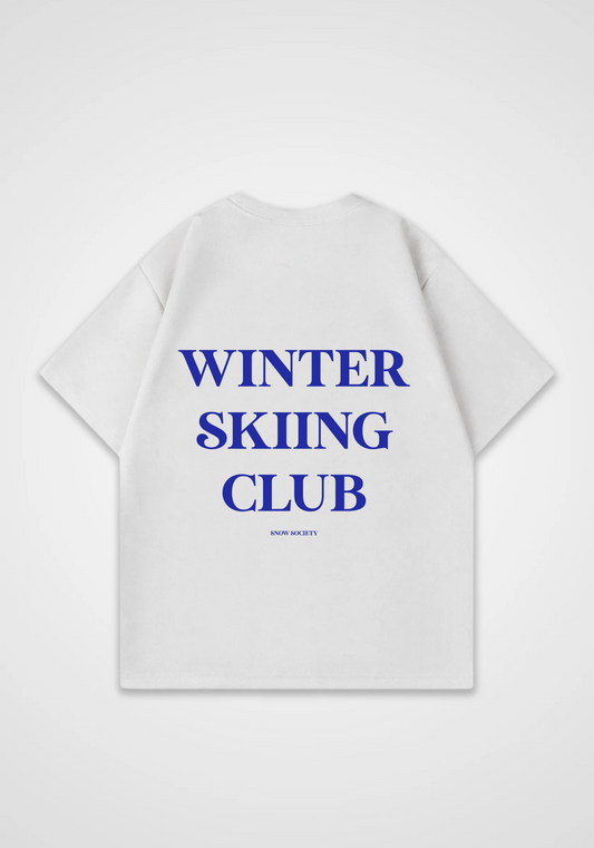 Winter Skiing Club Oversized Shirt - White Back (Designed)