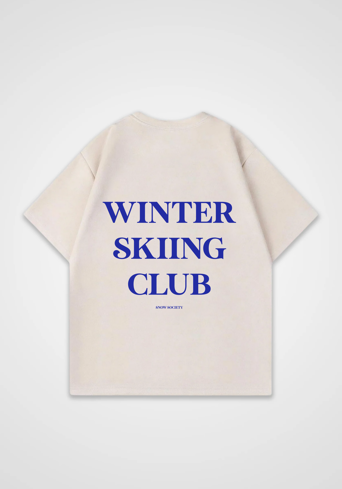Winter Skiing Club Oversized Shirt - Beige Back (Designed)