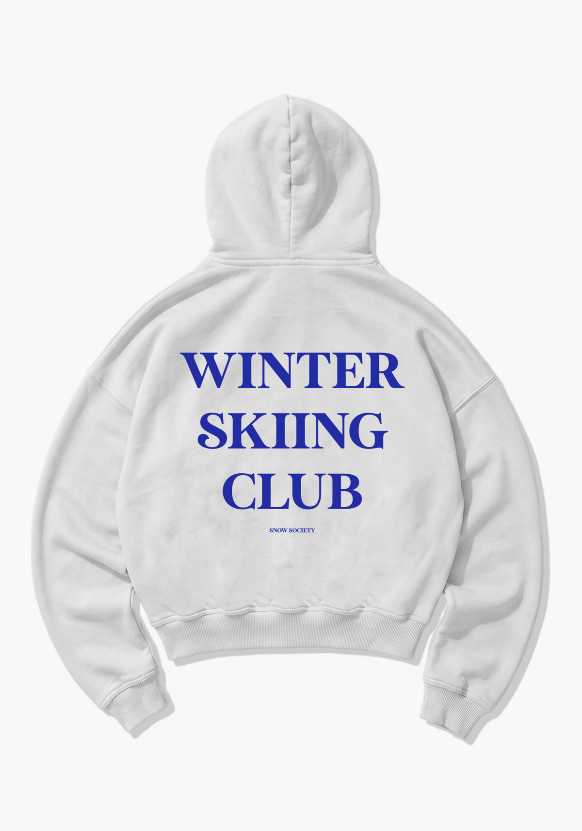 Winter Skiing Club Oversized Hoodie - White Back (Designed)