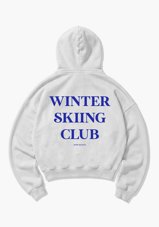 Winter Skiing Club Oversized Hoodie - White Back (Designed)