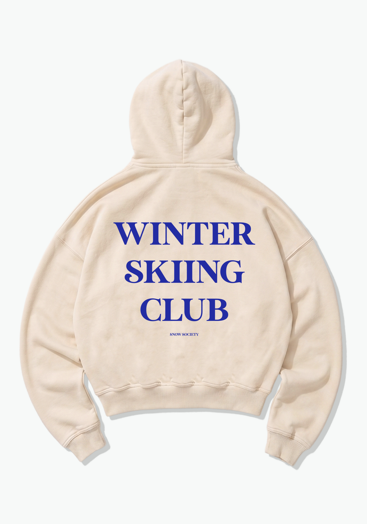 Winter Skiing Club Oversized Hoodie - Beige Back (Designed)
