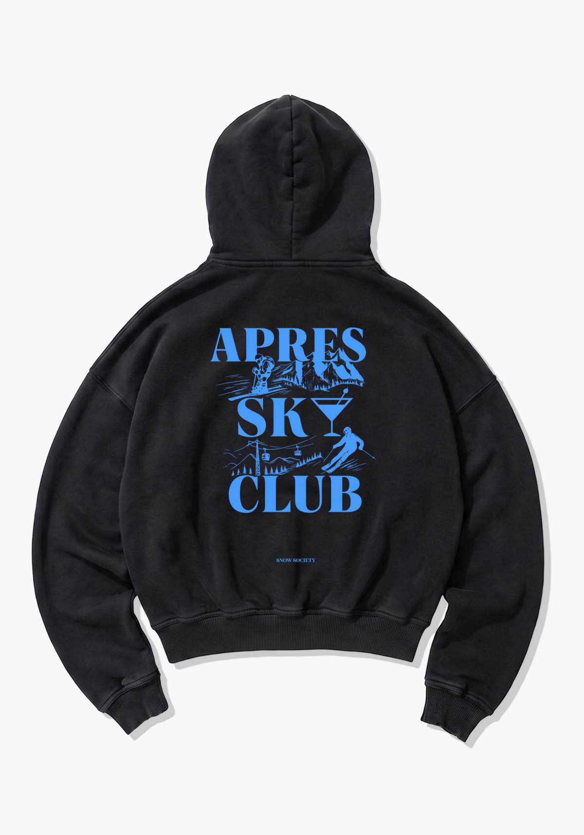Sky Club Oversized Hoodie - Black Back (Designed)