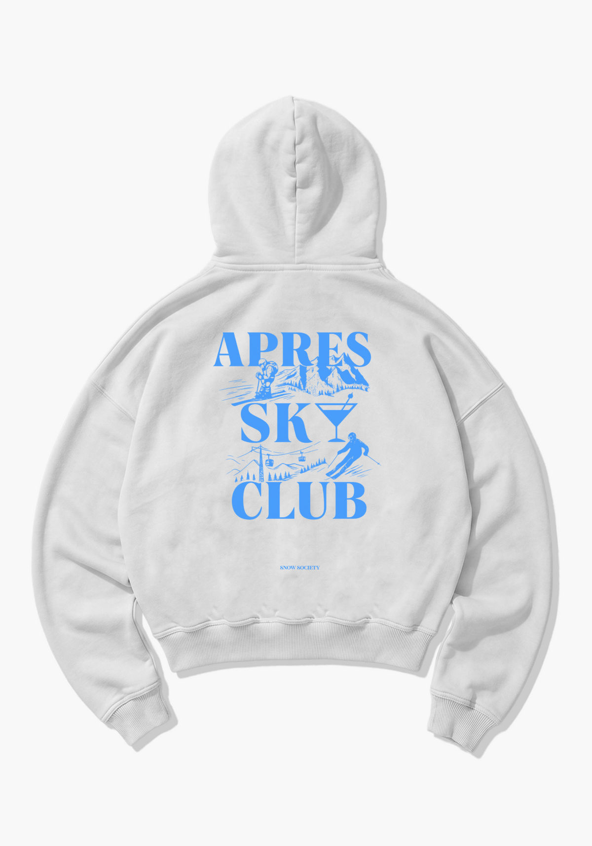 Sky Club Oversized Hoodie - White Back (Designed)