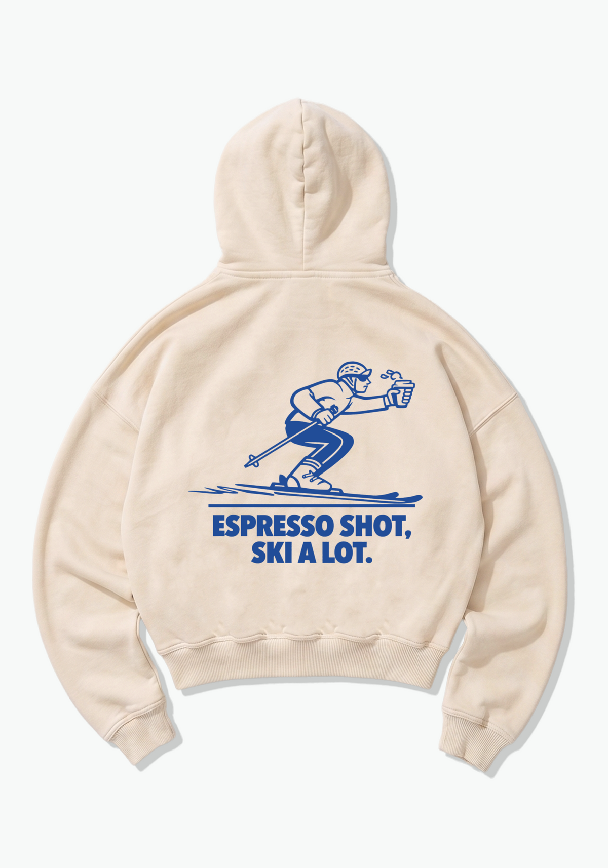 Ski a Lot Oversized Hoodie - Beige Back (Designed)