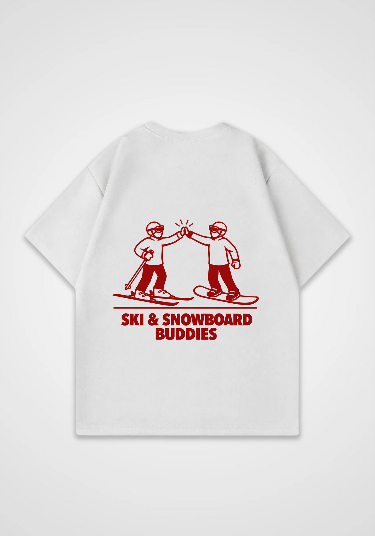 Ski & Snow Buddies Oversized Shirt - White Back (Designed)