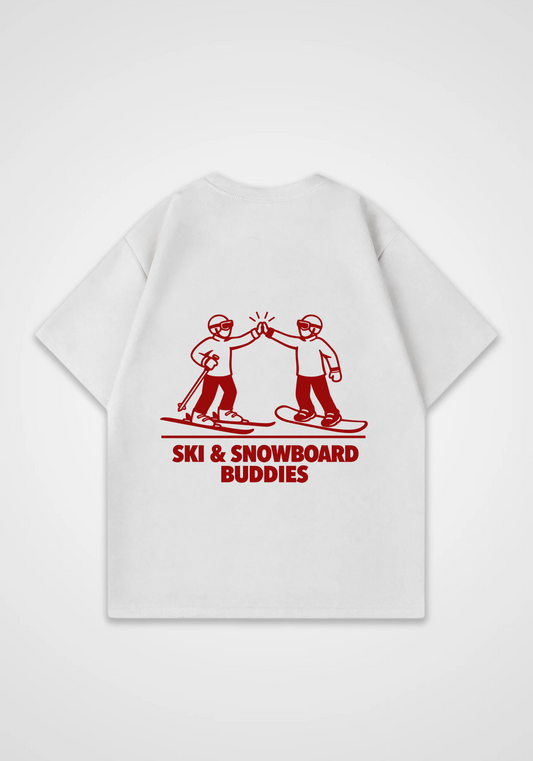 Ski & Snow Buddies Oversized Shirt - White Back (Designed)