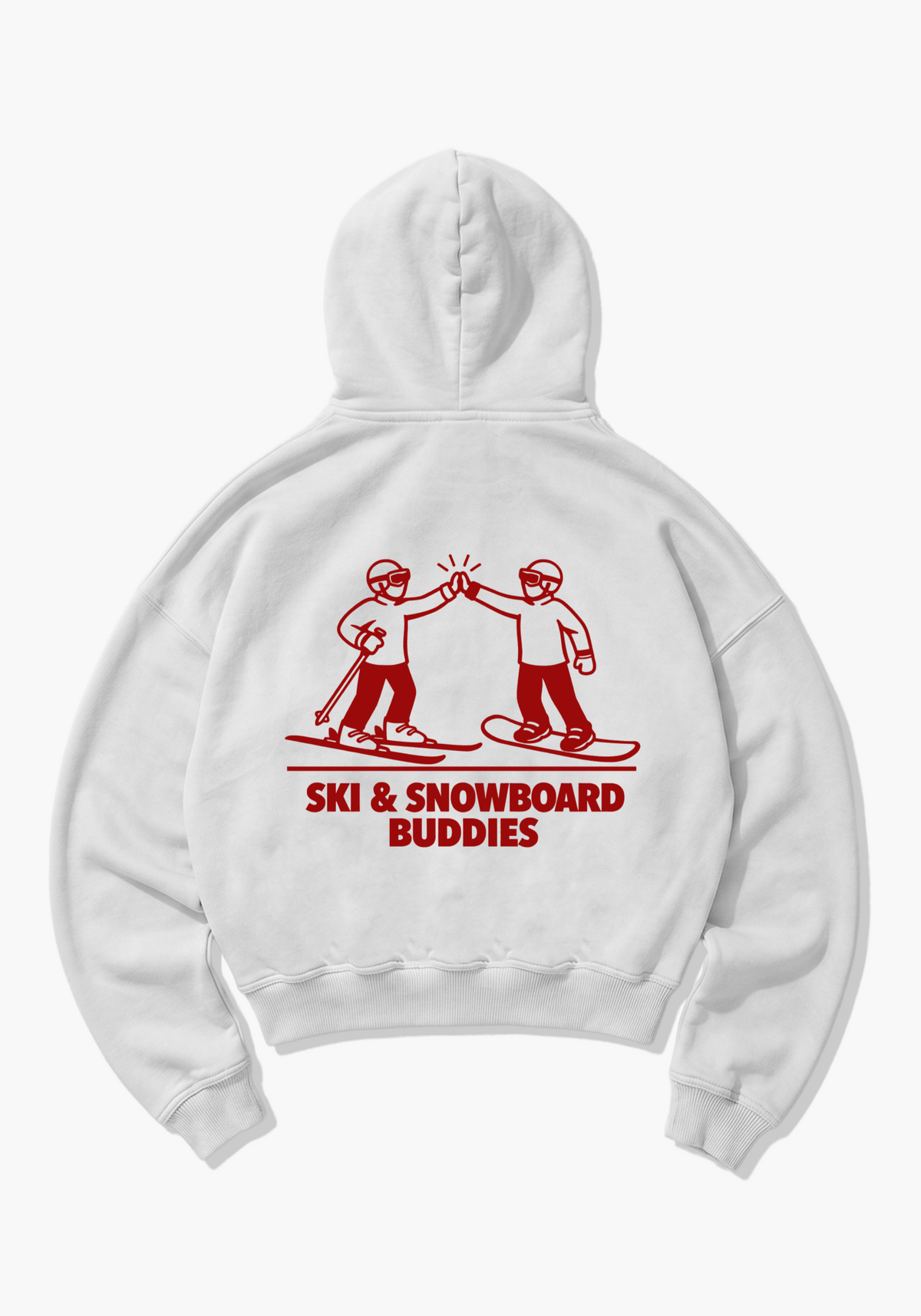 Ski & Snow Buddies Oversized Hoodie - White Back (Designed)