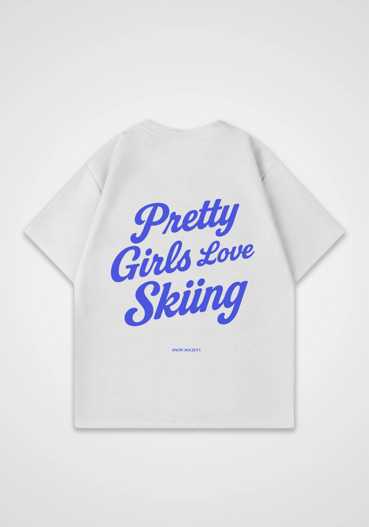 Pretty Skiing Oversized Shirt - White Back (Designed)